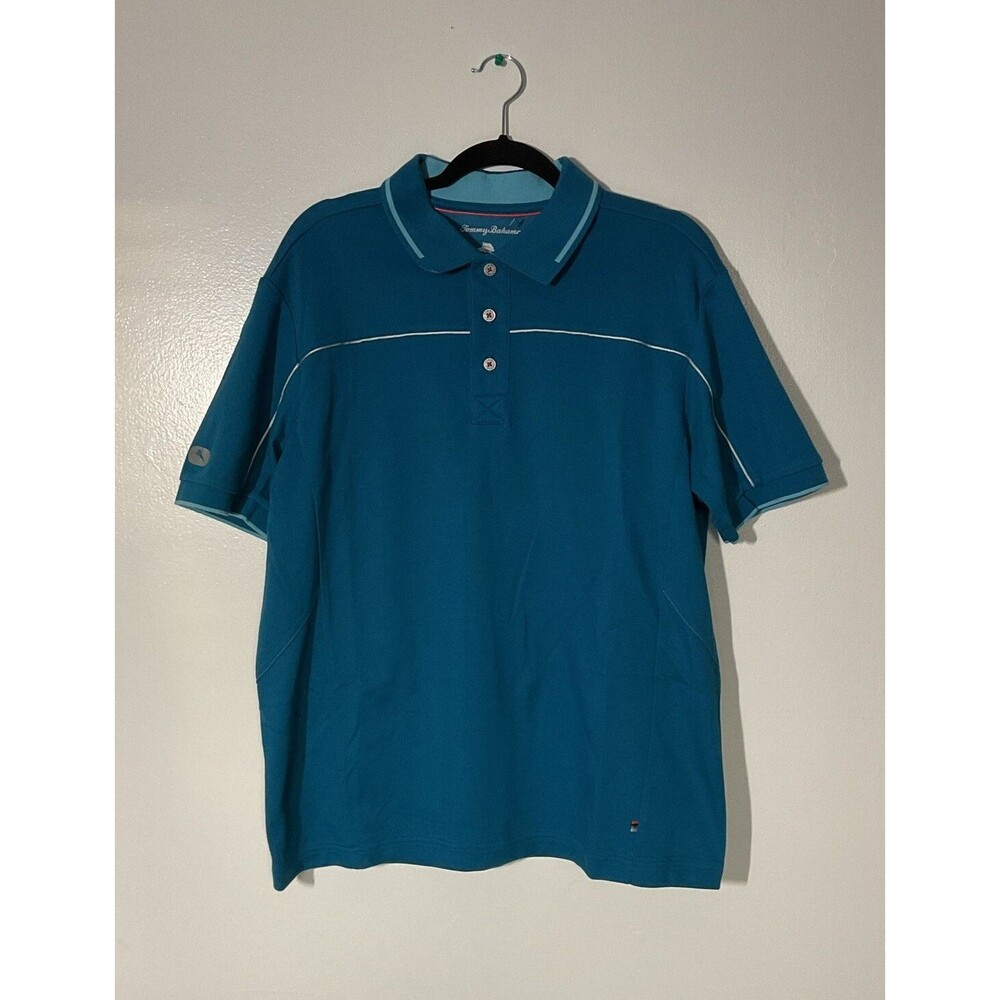 TOMMY BAHAMAS | Paradise Tech Mambo Blue Polo Shirt | Size L